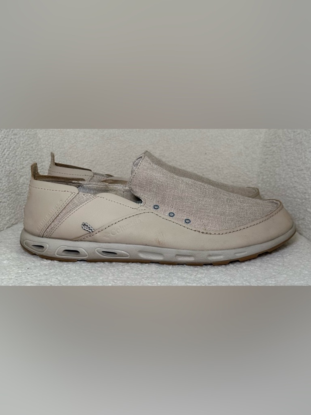 Columbia PFG Slip-On Loafers Men’s Beige Omni-Grip Boat‎ Shoes Comfort Casual 13 - Picture 2 of 11